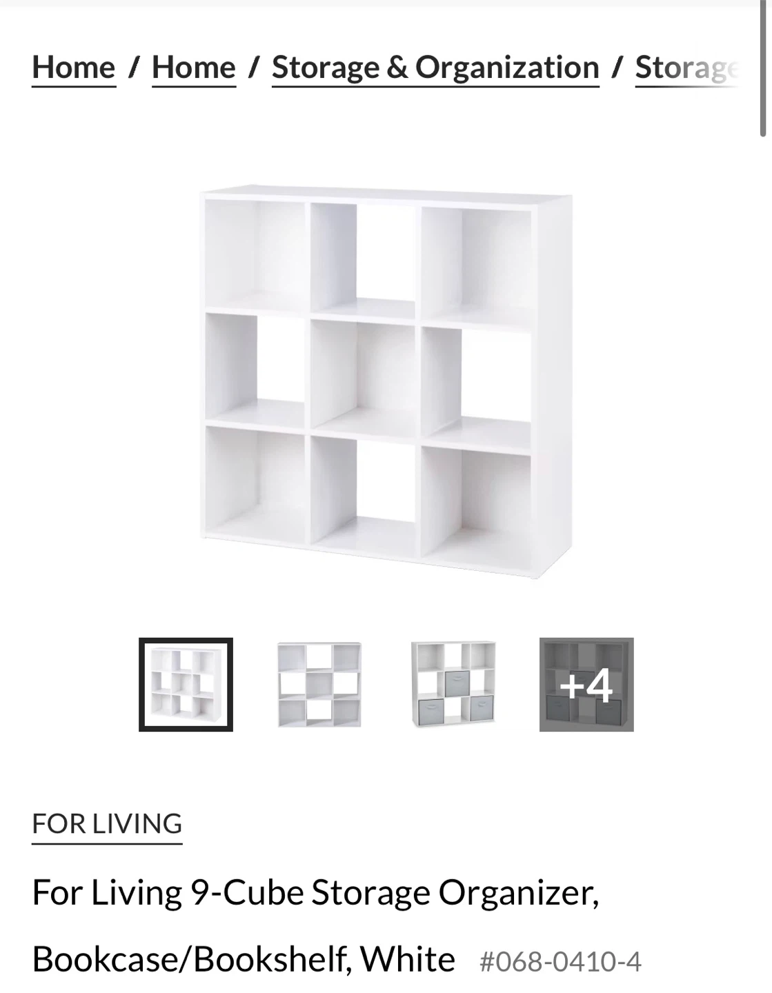 White 9-Cube Storage Organizer - photo 2