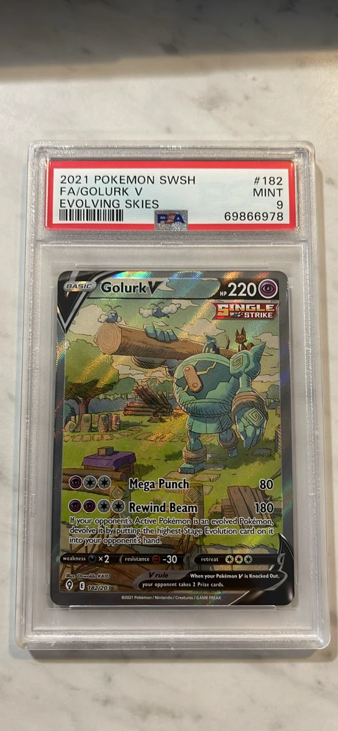 2021 Pokemon Evolving Skies FA Golurk V PSA 9 Mint