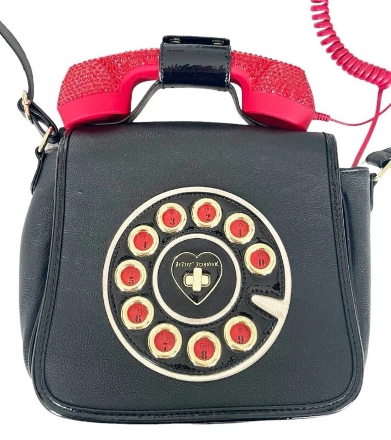 Vintage Betsey Johnson Y2K Rhinestone Rotary Phone Crossbody Bag - photo 2