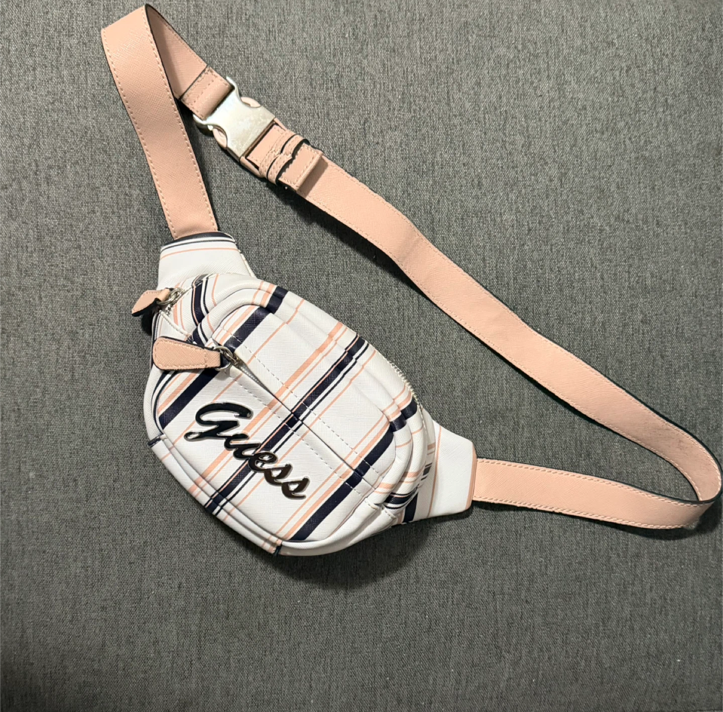 Guess Fanny Pack Bag - White Plaid