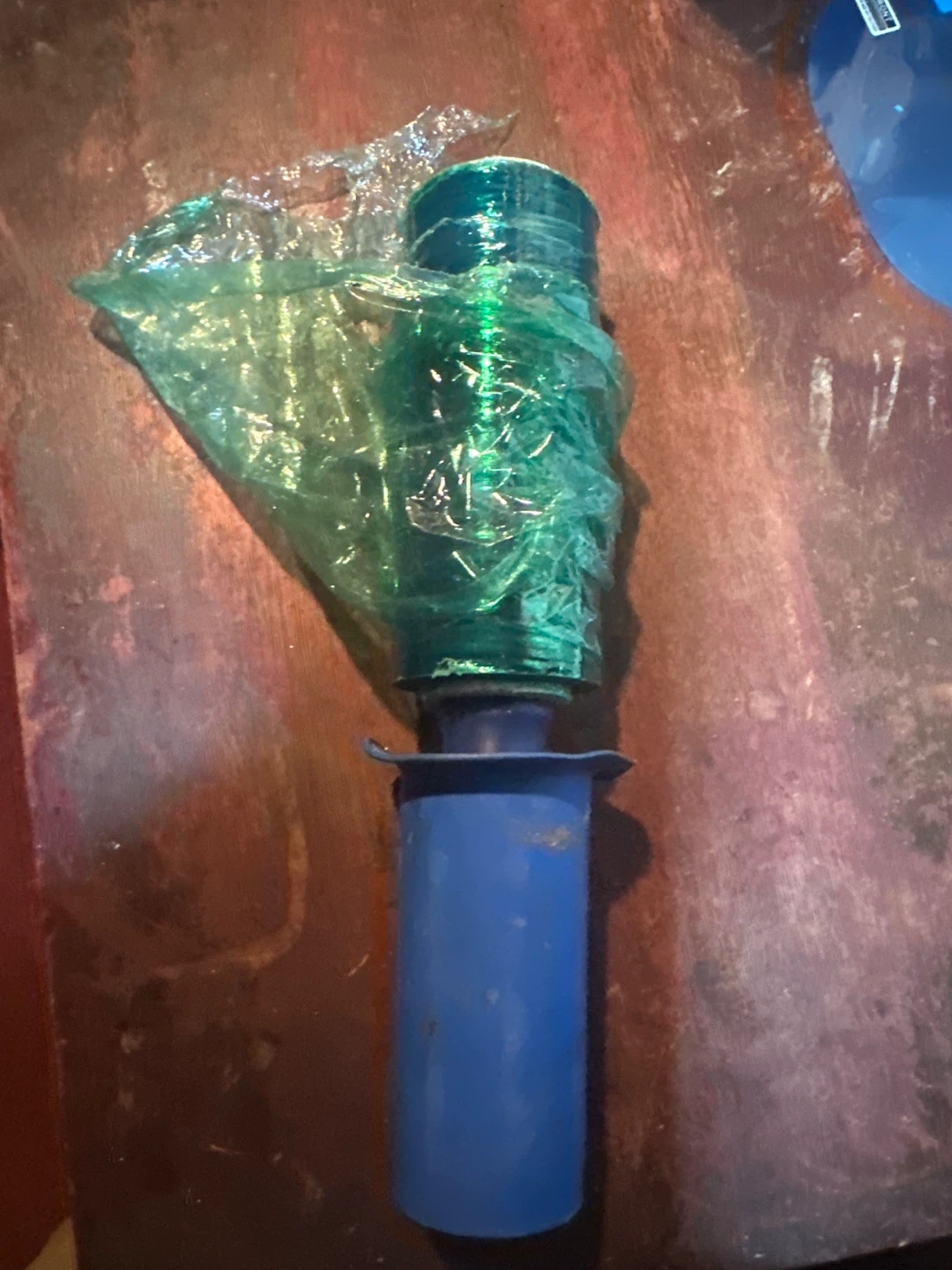 Blue Plastic Tool with Measuring Tape