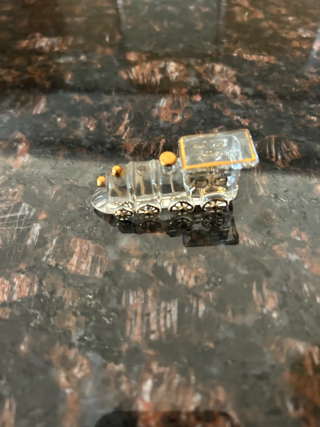 Glass Train Figurine