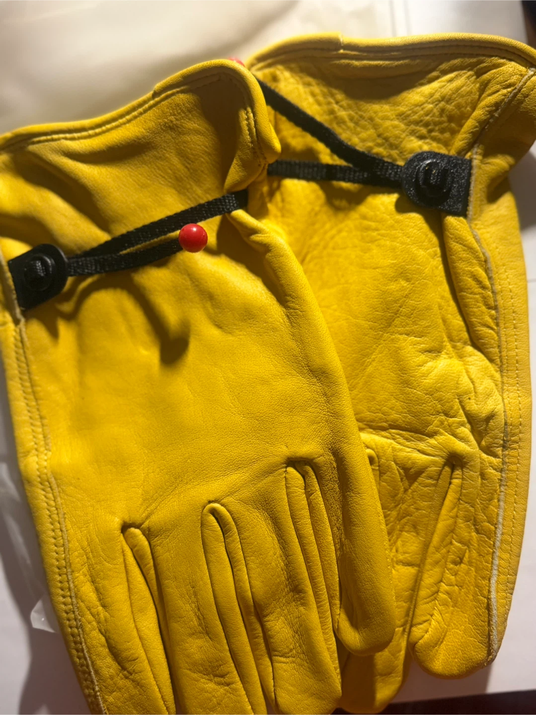 Yellow Leather Work Gloves - XL - photo 4