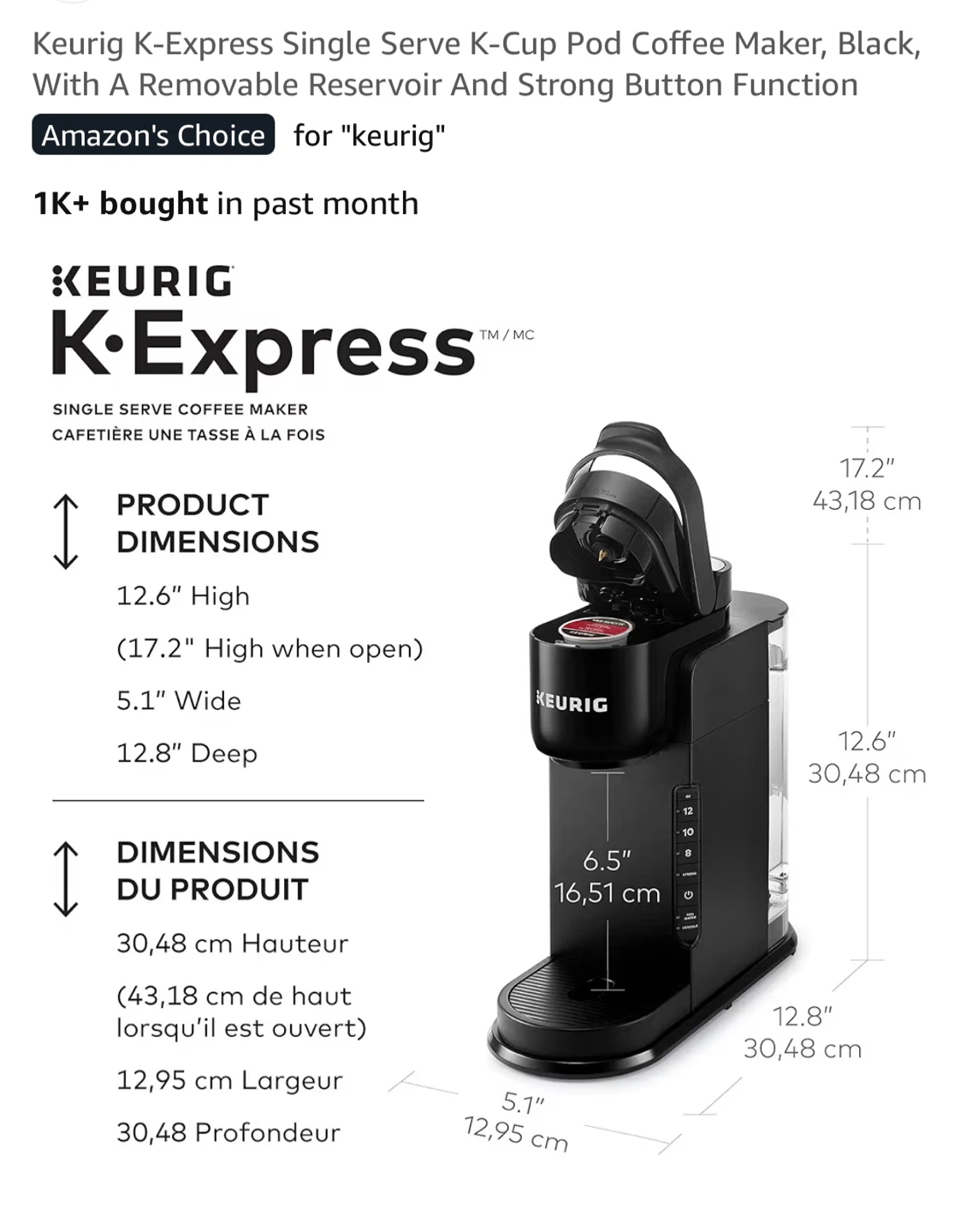 Keurig K-Express Single Serve K-Cup Pod Coffee Maker - photo 5