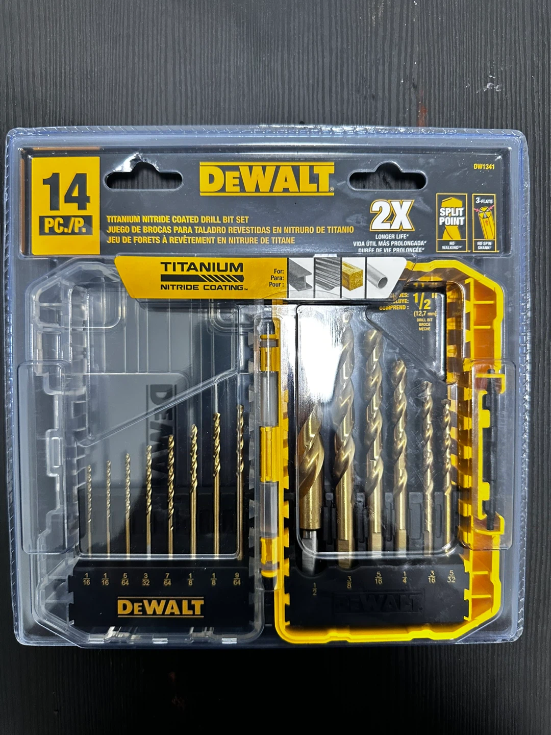 DEWALT 14 PC. Titanium Nitride Coated Drill Bit Set