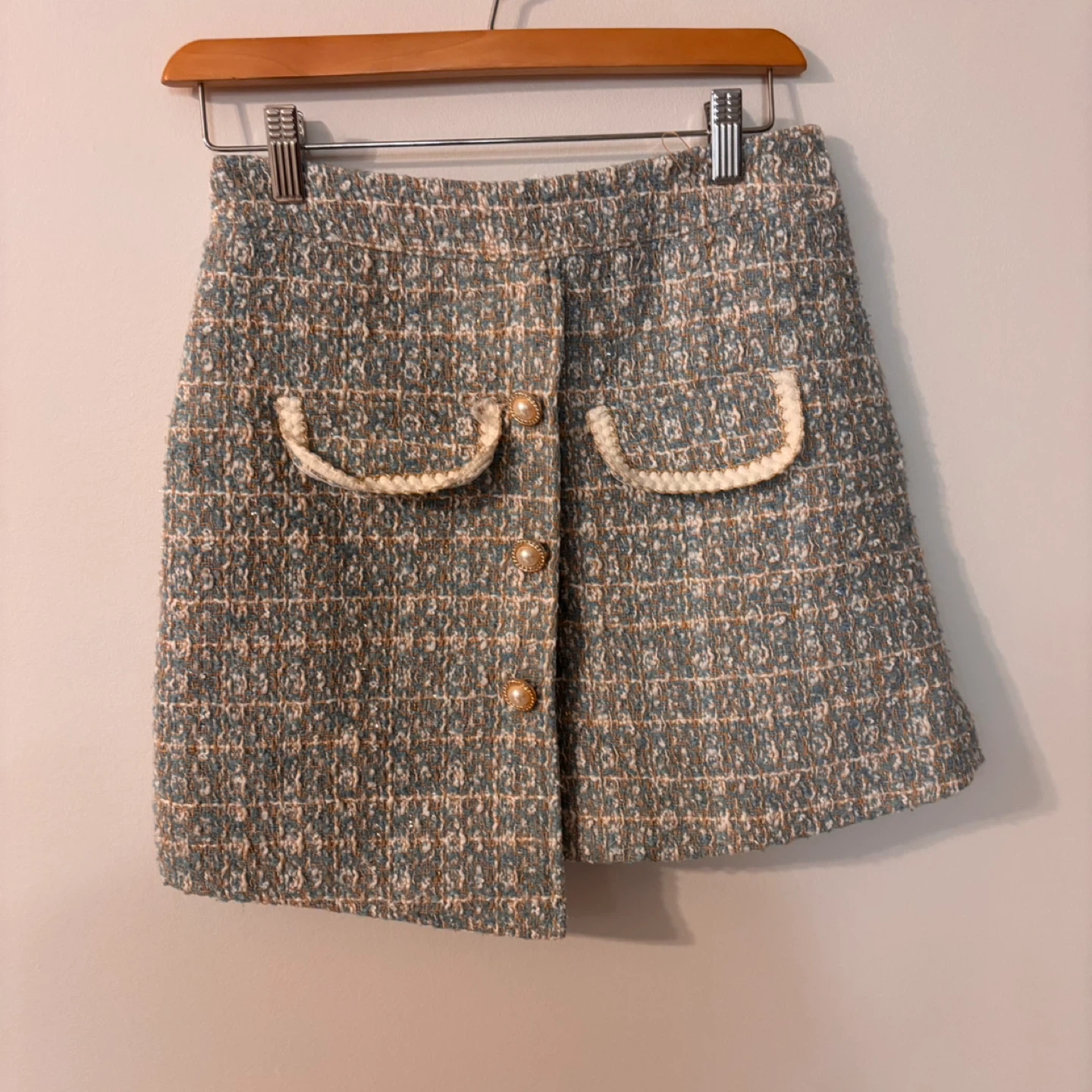 Blue Tweed Jacket and Skirt Set Small GUC - photo 5