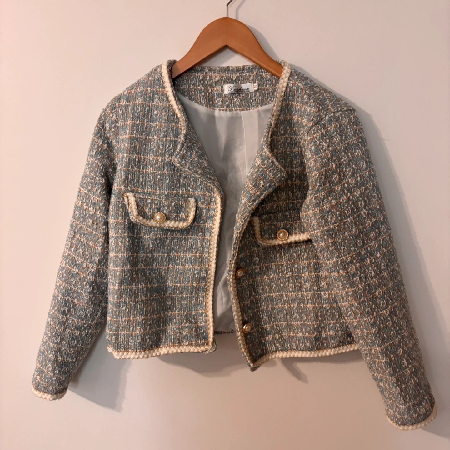 Blue Tweed Jacket and Skirt Set Small GUC - photo 3