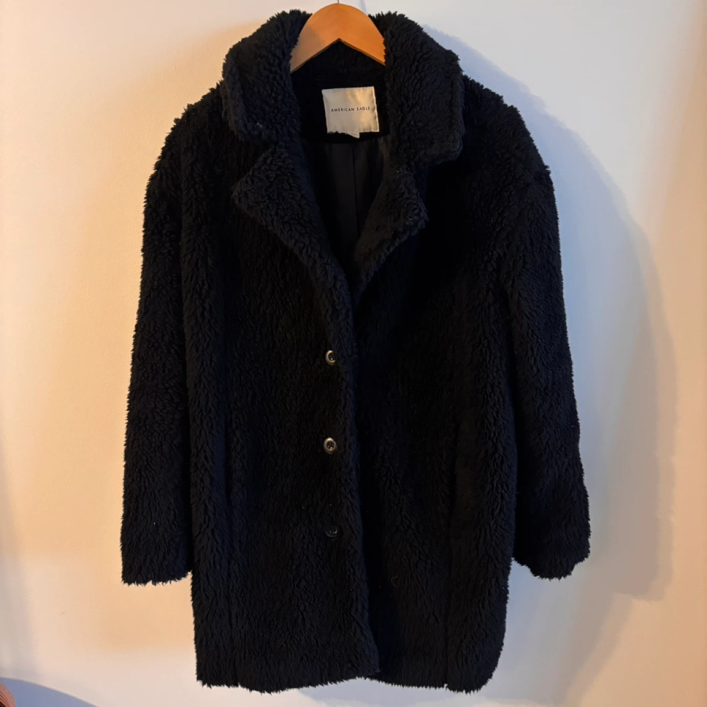 American Eagle Black Teddy Coat - Size S - photo 4