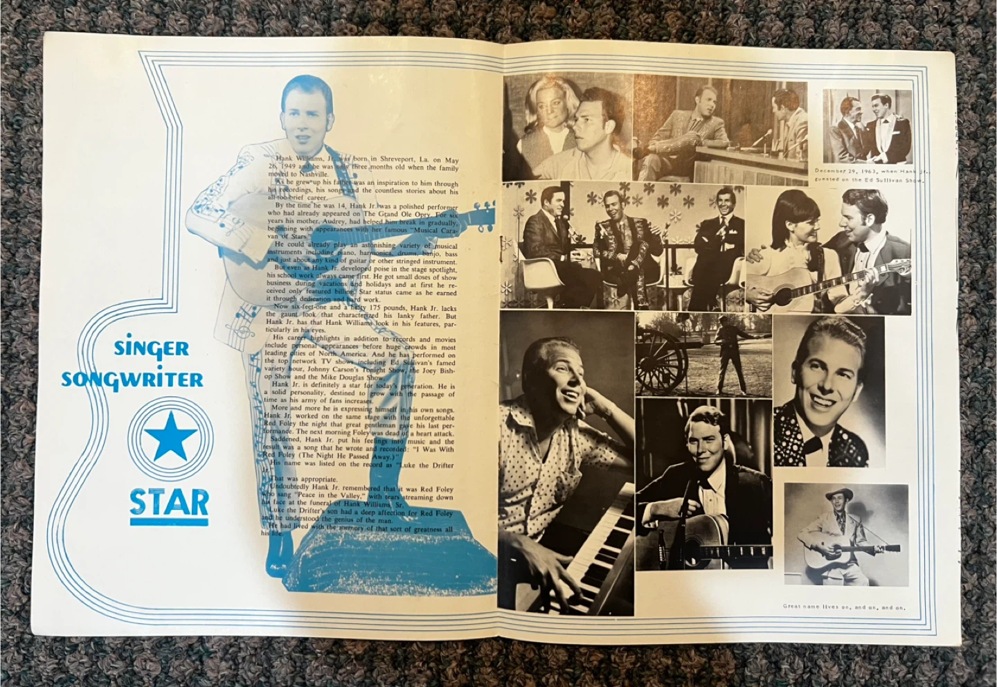 Super Rare 1960’s Hank Williams Jr Artist Booklet - photo 3