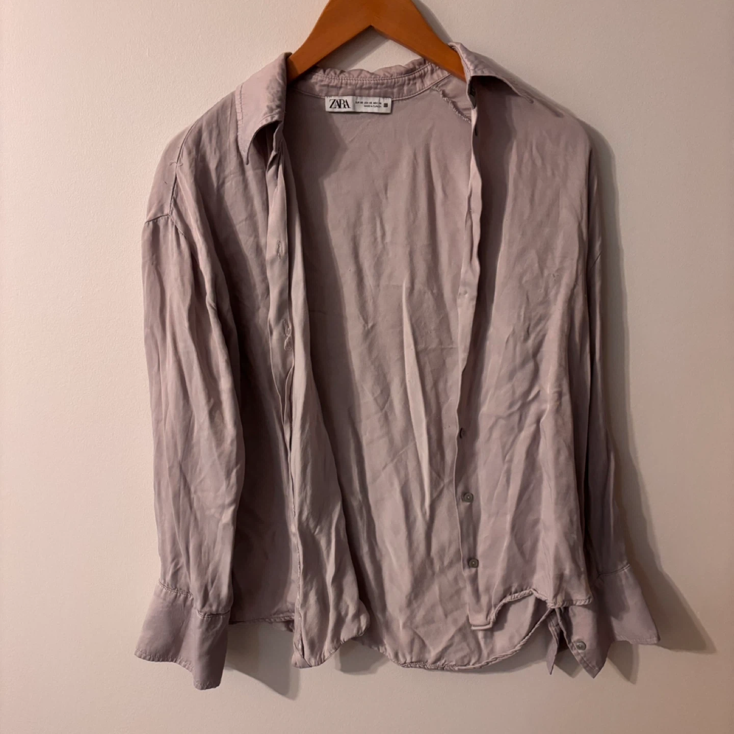 Zara Women's XS Button-Up Shirt - Grey