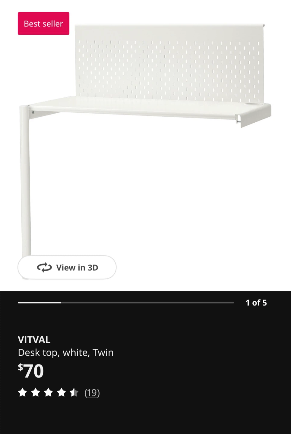 IKEA VITVAL Desk top LNIB