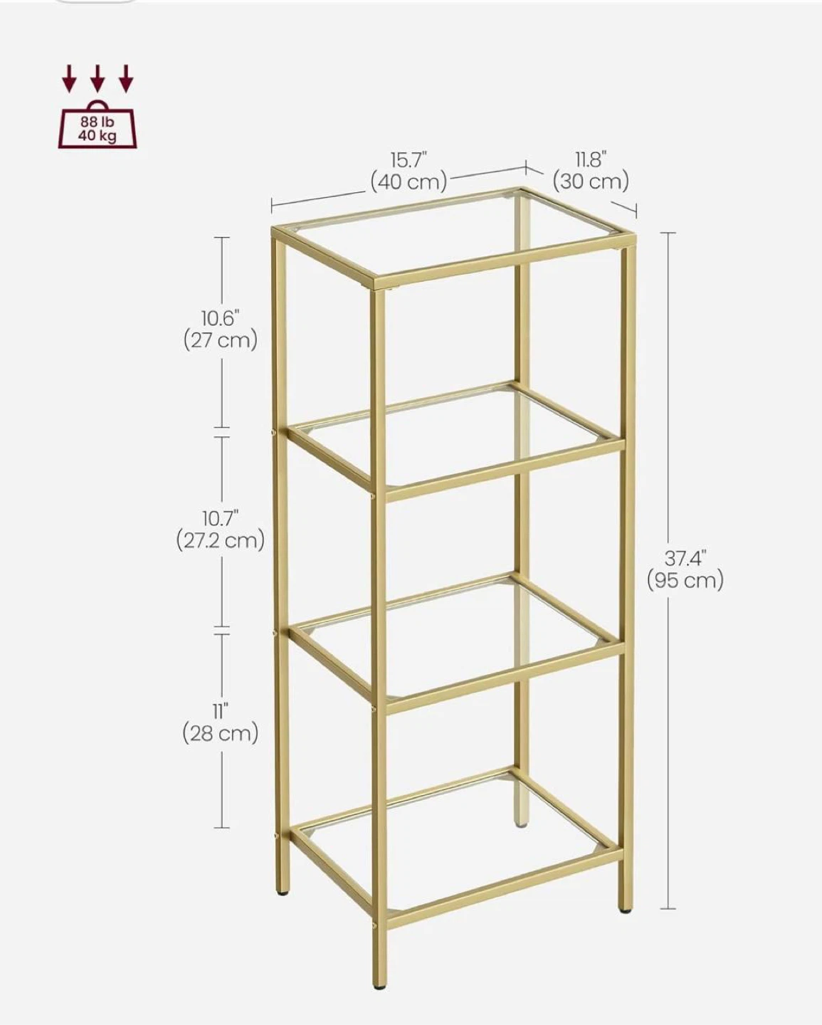 4-Tier Glass Shelf LGT28GS – Elegant Storage Shelf - photo 5
