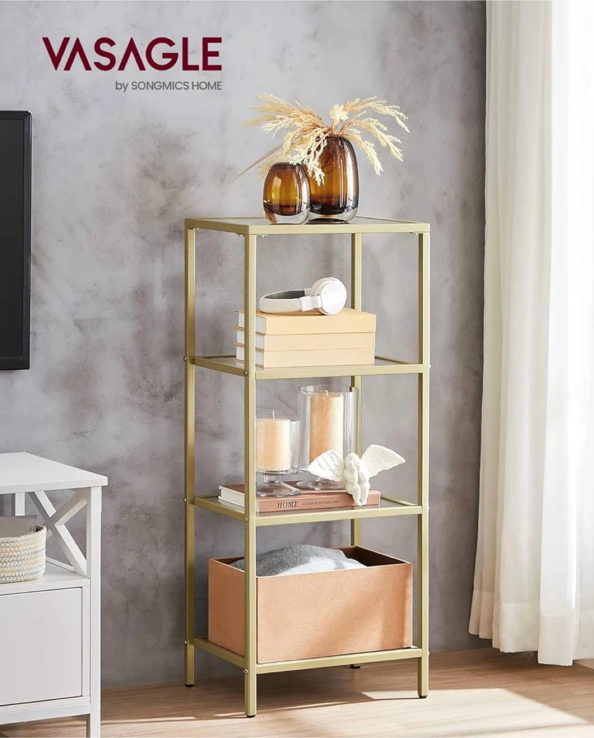 4-Tier Glass Shelf LGT28GS – Elegant Storage Shelf - photo 2