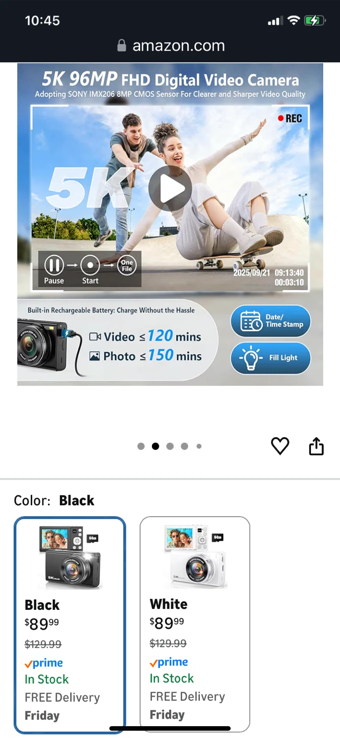 Big Sale-5K 96MP 64GB card /6X Optical Zoom/Dual Lens - photo 2