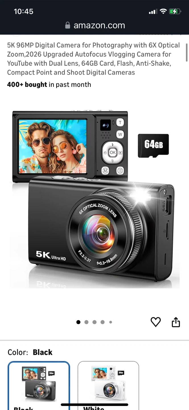 Big Sale-5K 96MP 64GB card /6X Optical Zoom/Dual Lens
