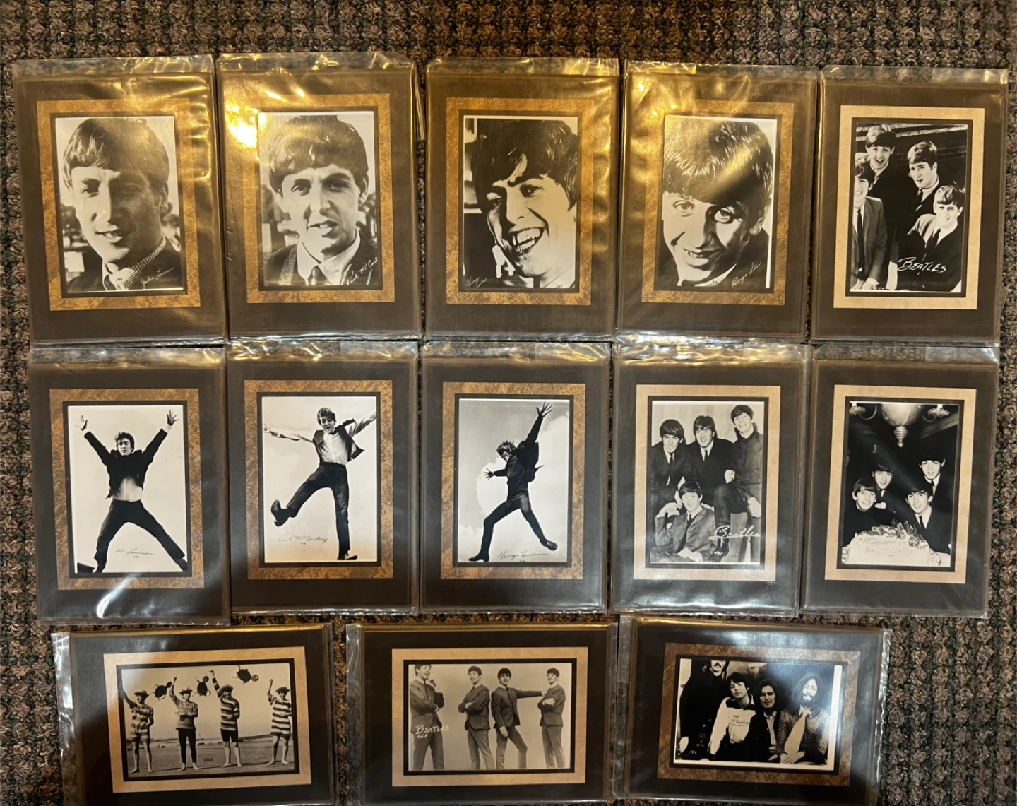 13 Beatles 5” x 7” B&W Photos in Frames