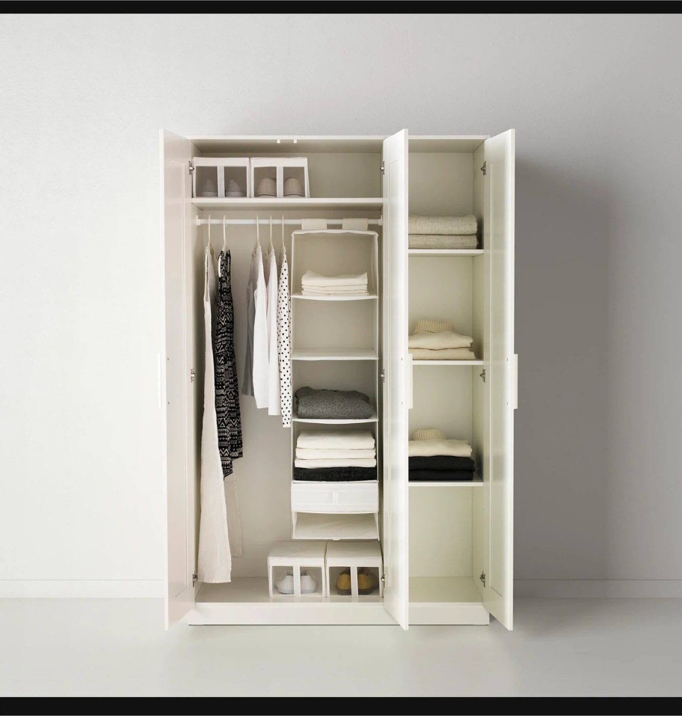 IKEA Brimnes wardrobe, white with three doors, one mirrored - photo 5