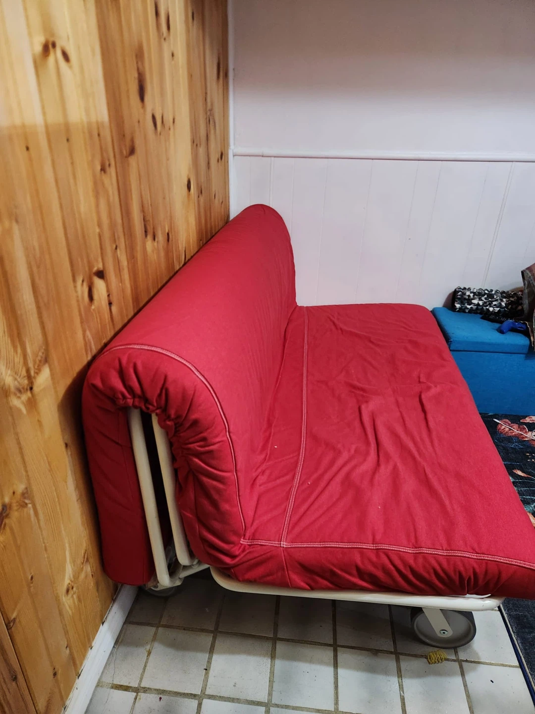 Red Foldable Futon Sofa Bed - photo 2