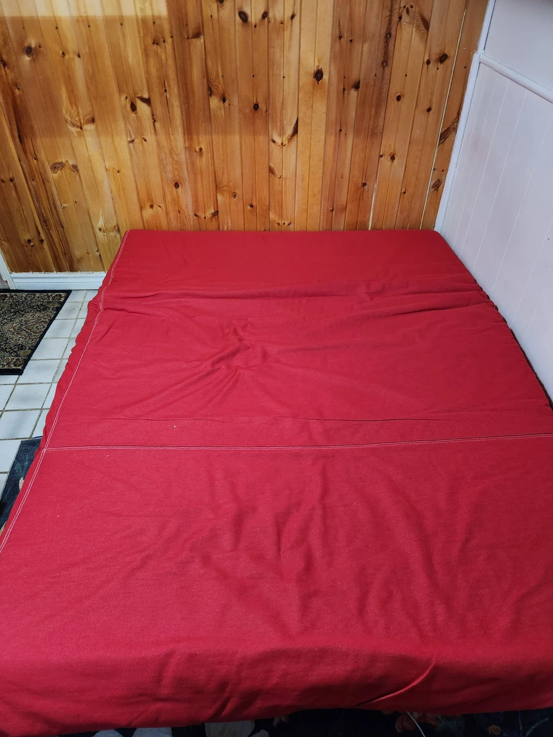 Red Foldable Futon Sofa Bed - photo 4