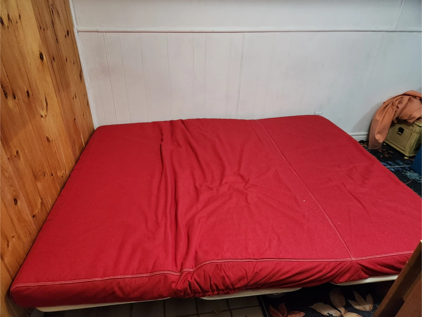 Red Foldable Futon Sofa Bed - photo 3