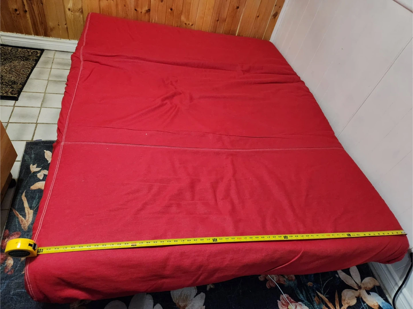 Red Foldable Futon Sofa Bed - photo 5