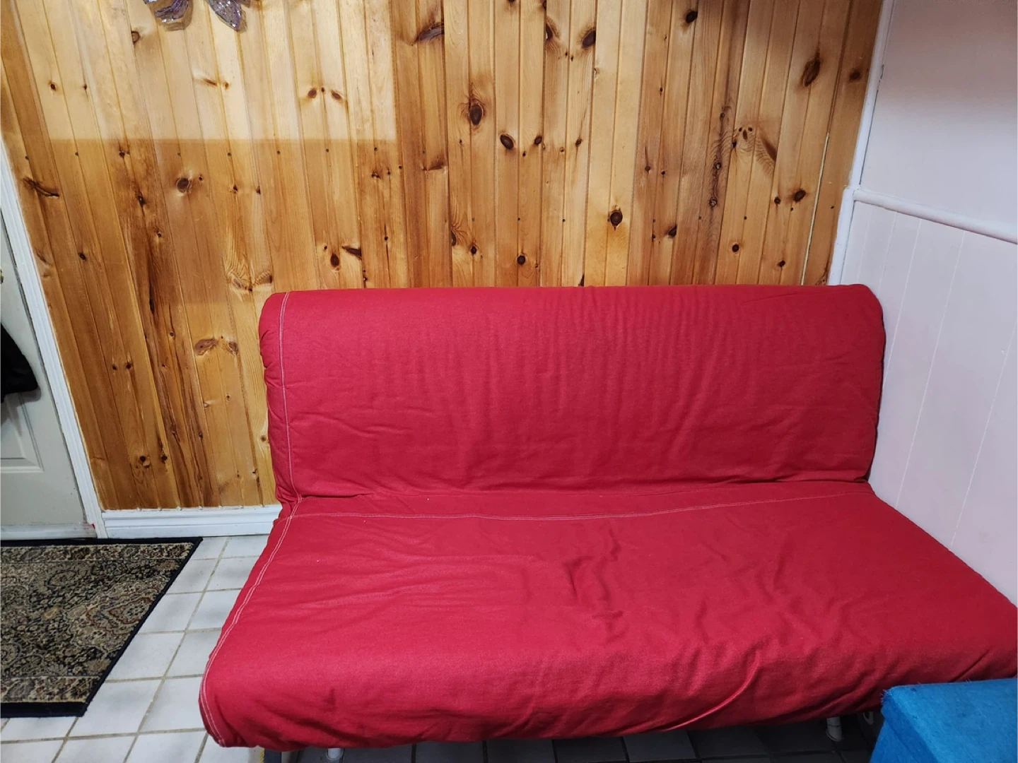 Red Foldable Futon Sofa Bed