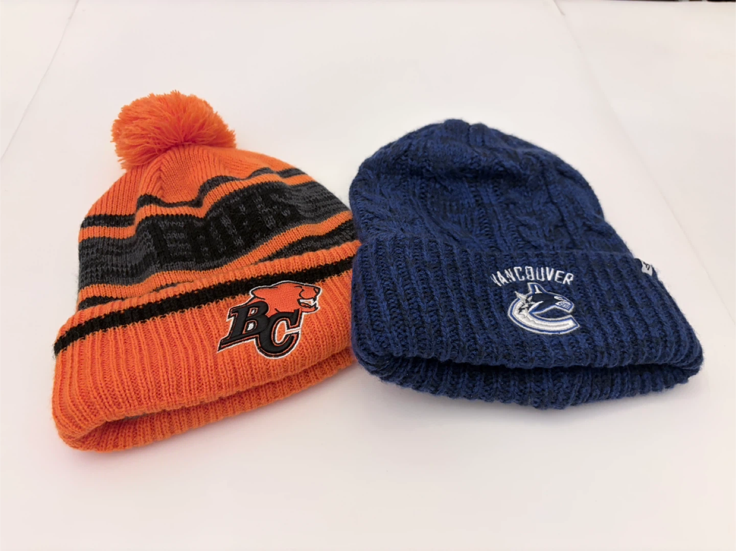 BC Lions & Vancouver Canucks Winter Chunky Thick Toques Beanies