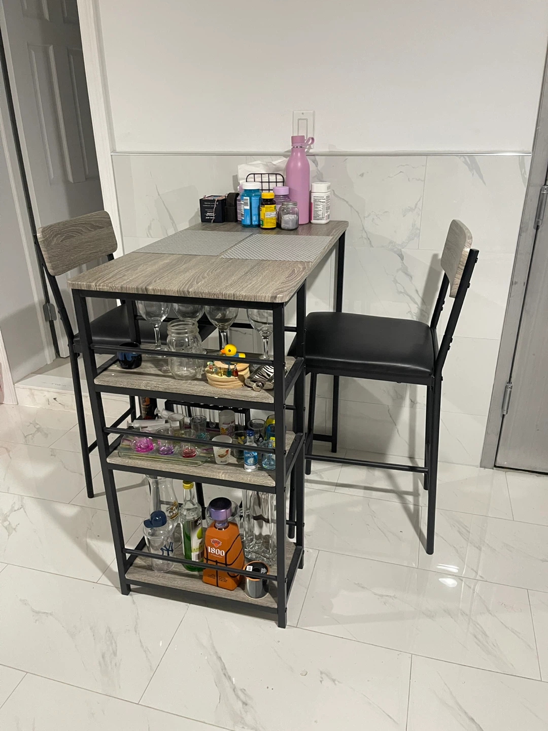 3-Piece Bar Table Set with 2 Chairs - photo 2
