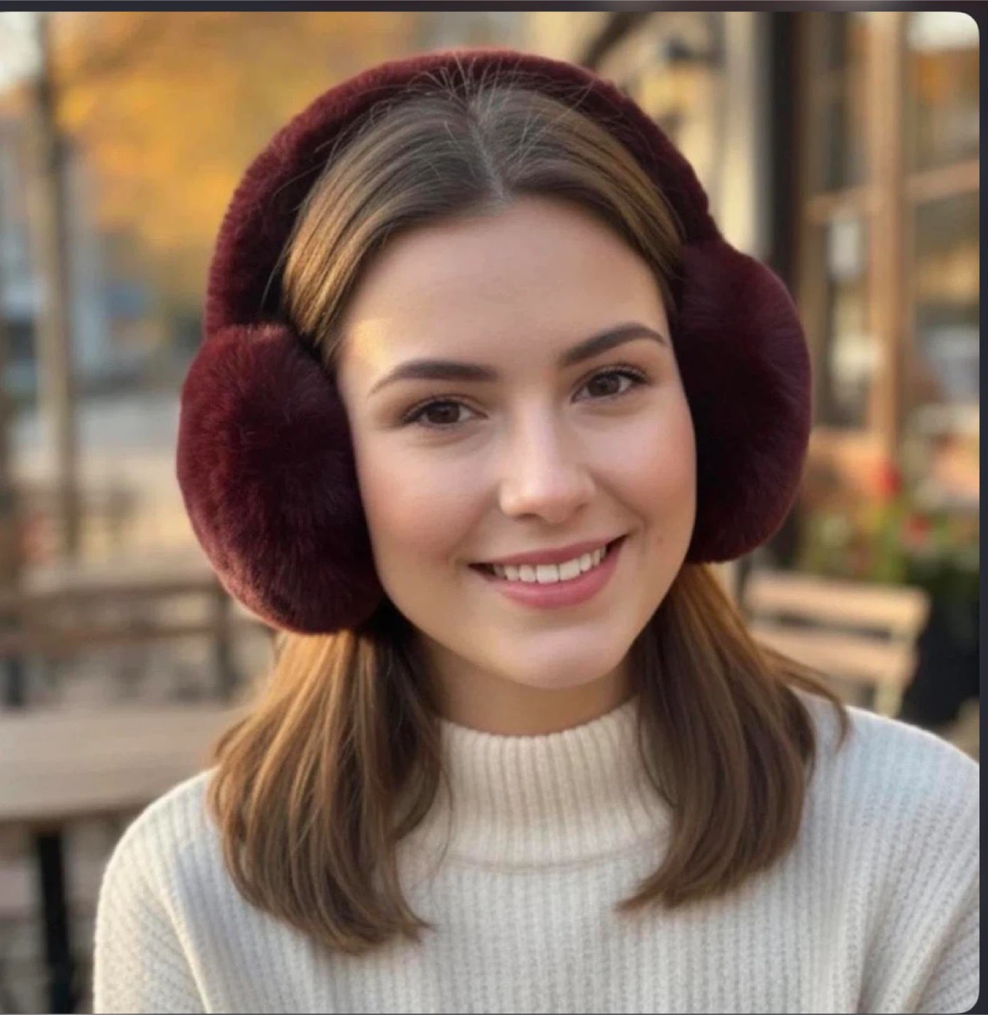 Aspen Faux Fur Earmuffs - Burgundy