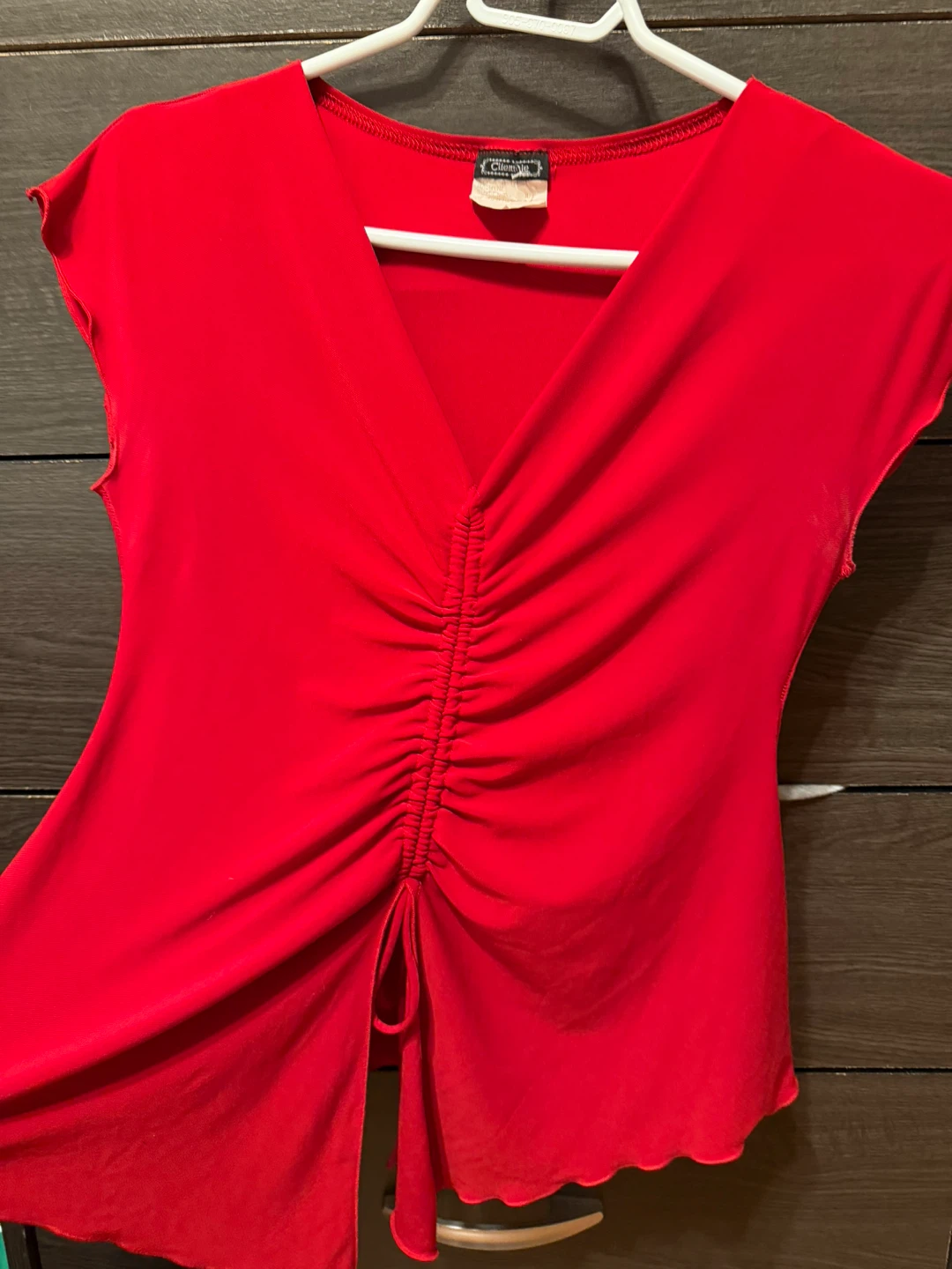 Stretchy Ruched V-Neck Top Y2K fairy style - photo 2