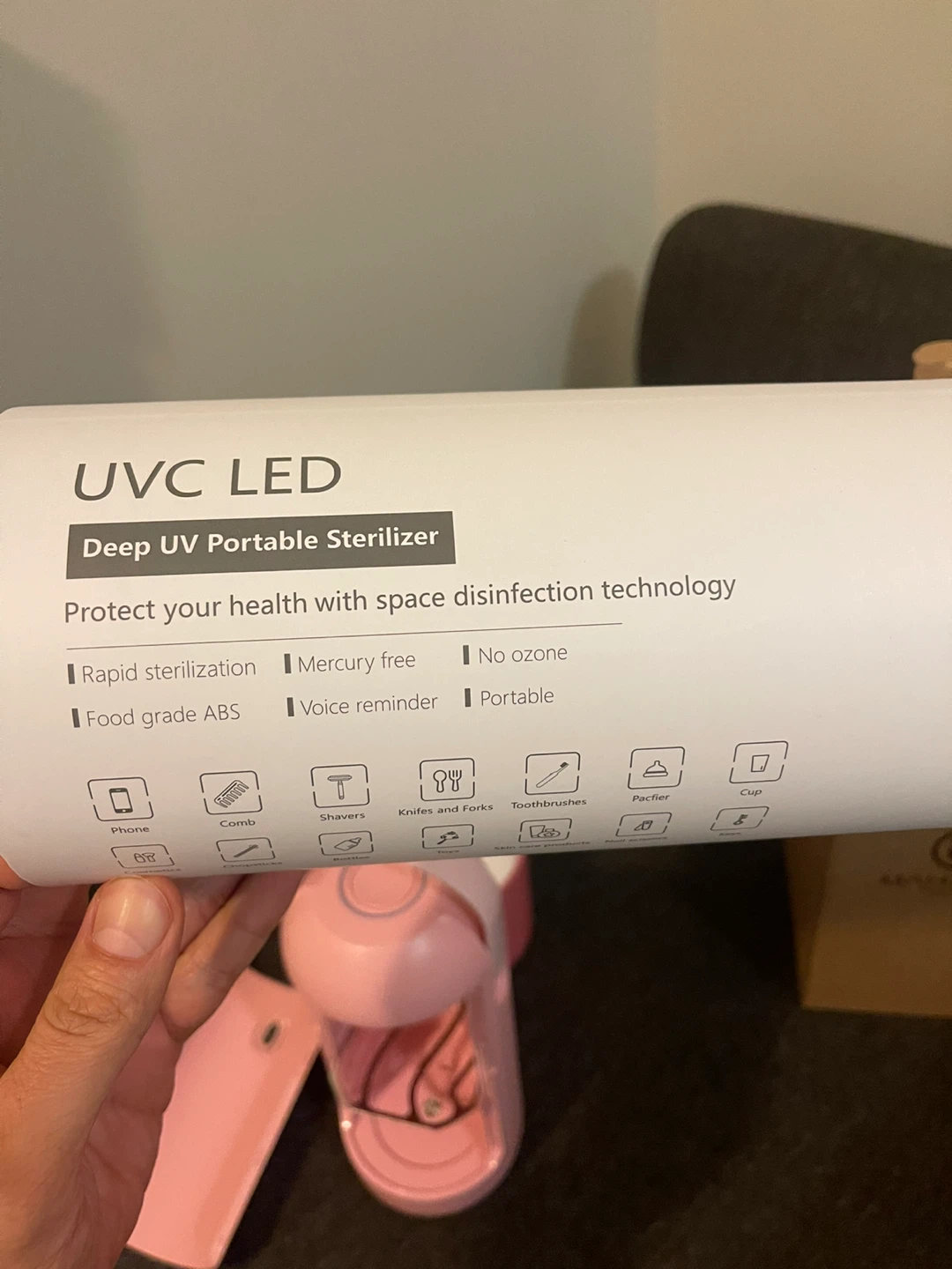 MAHATON UVC LED Deep UV Portable Sterilizer - Pink - photo 3