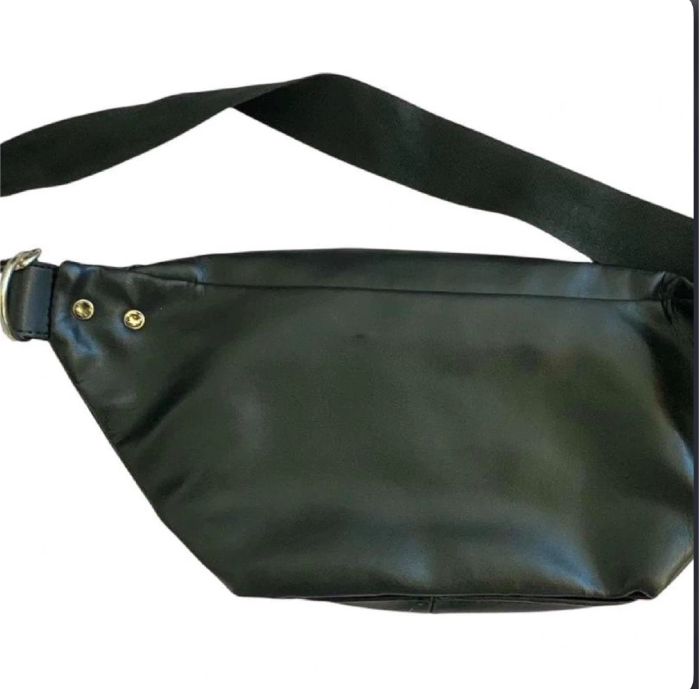 Black Faux Leather Fanny Pack Bum Bag - photo 4