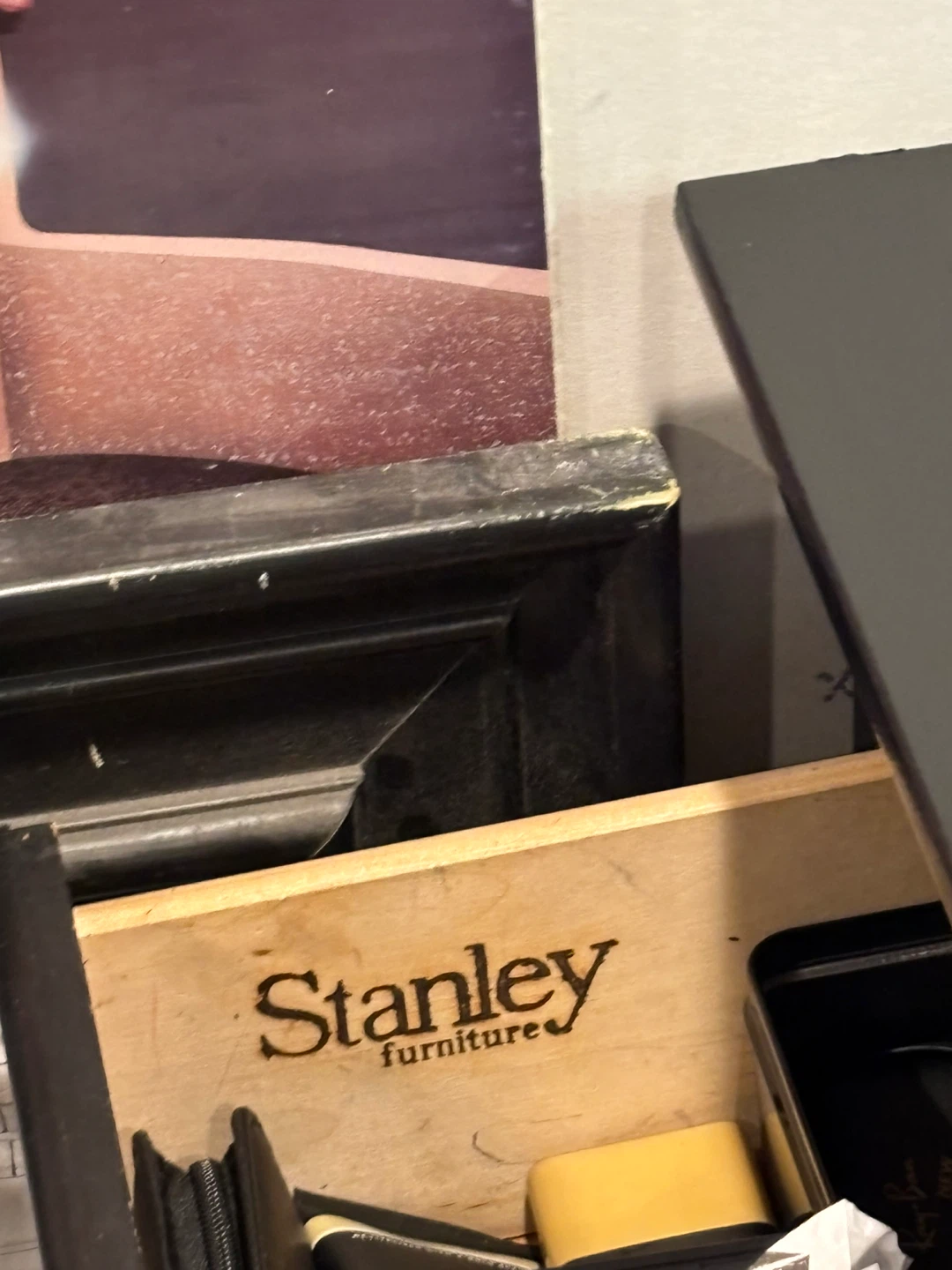 Stanley Furniture Desk with Green Top and Drawers - photo 2