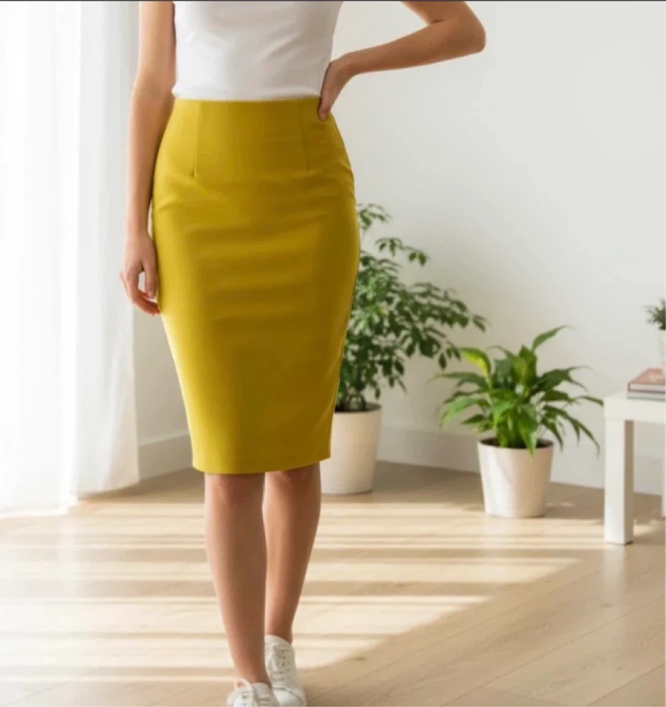 Calliope Yellow Pencil Skirt - XS
