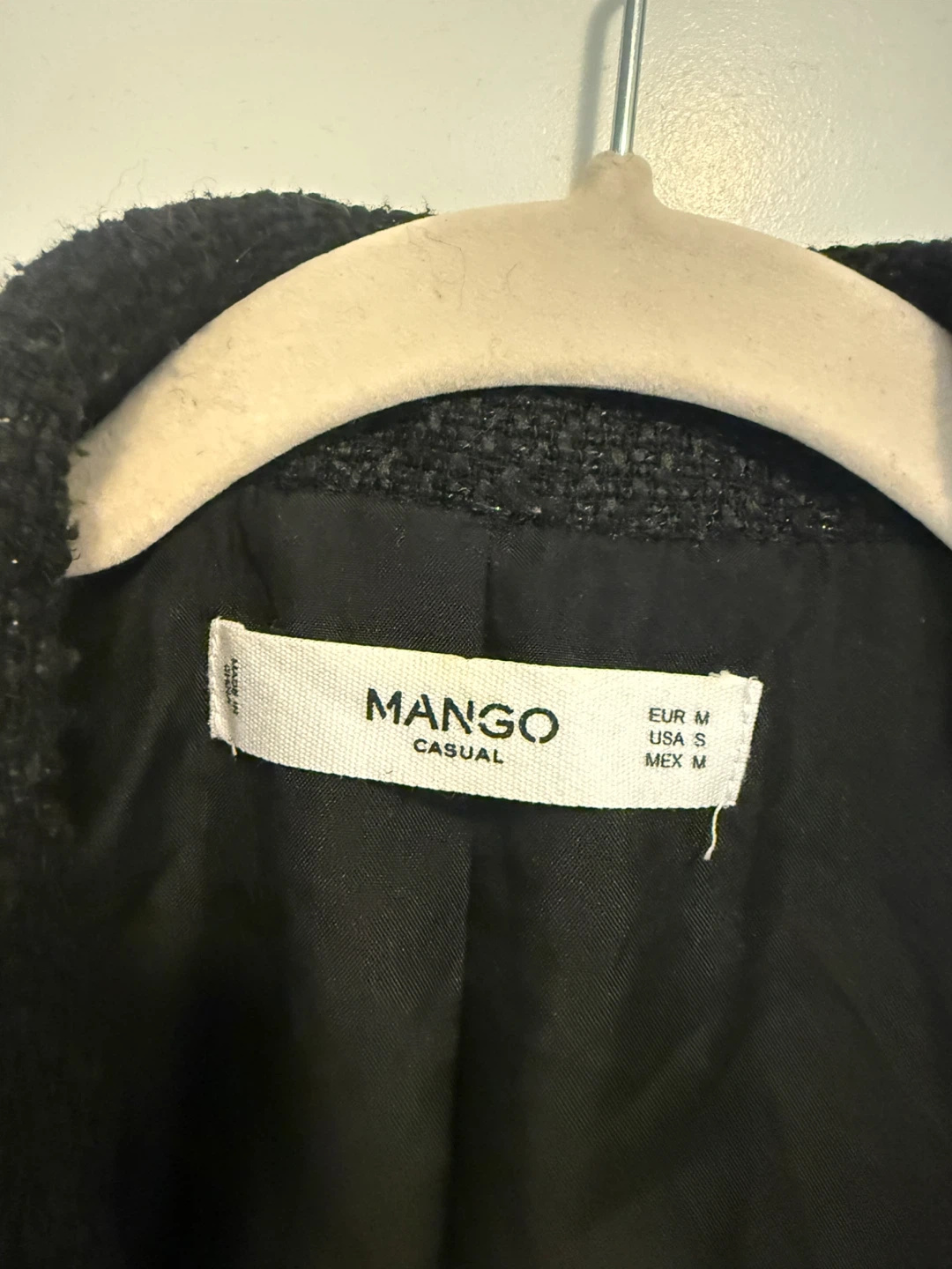 Mango Black Tweed Blazer Size M - photo 2