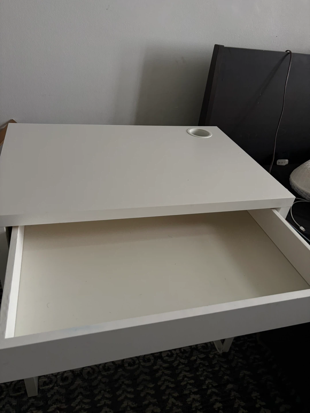White IKEA Desk with Drawer - photo 2