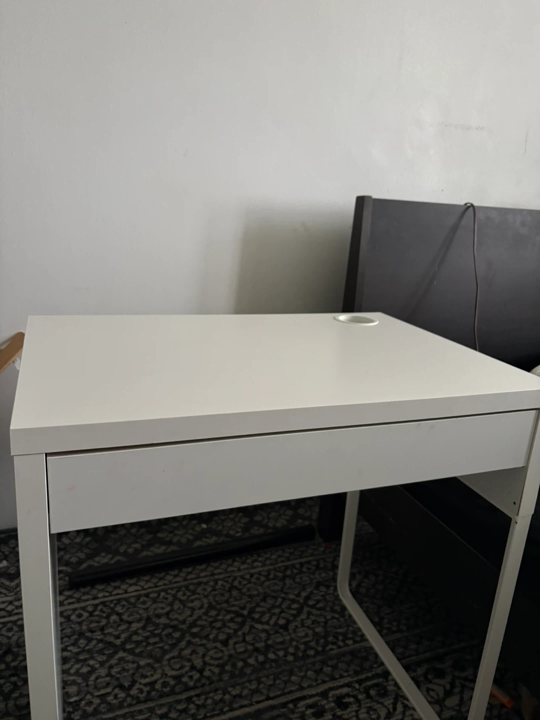 White IKEA Desk with Drawer - photo 3
