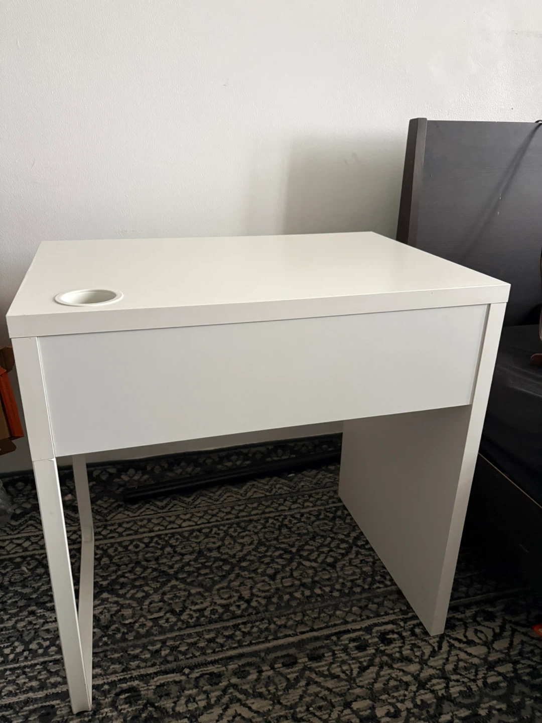 White IKEA Desk with Drawer - photo 5