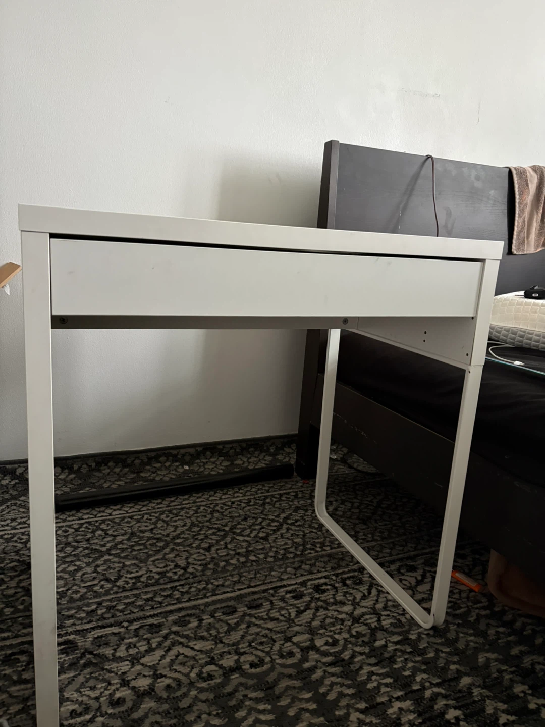 White IKEA Desk with Drawer