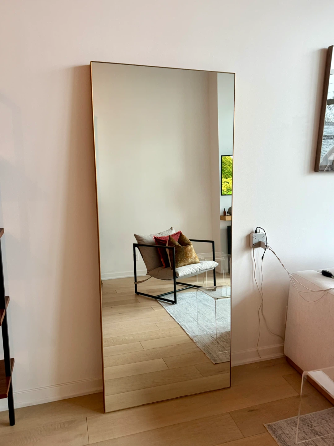 CB2 Infinity Brass Floor Mirror 32”x76”