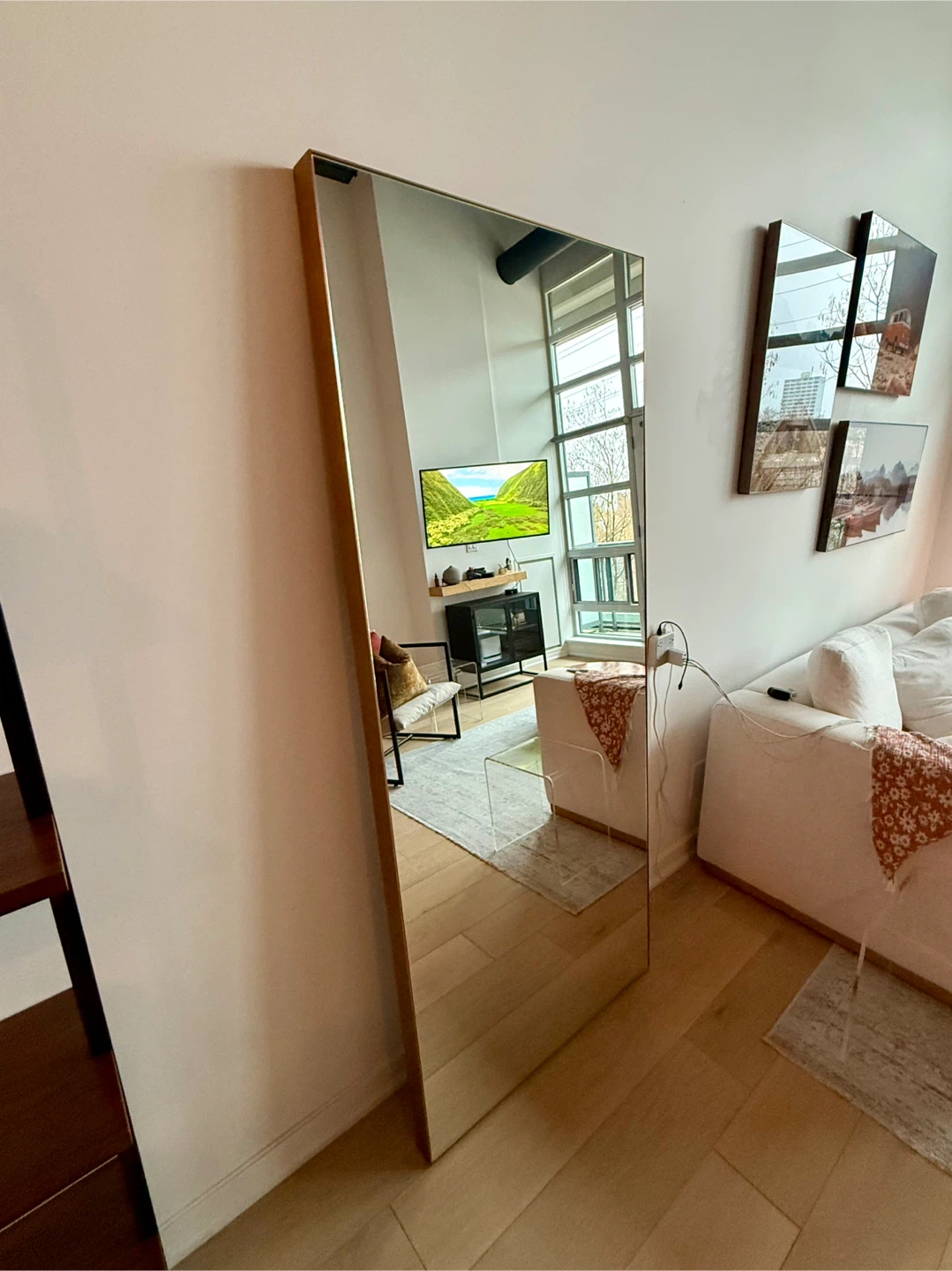CB2 Infinity Brass Floor Mirror 32”x76” - photo 3