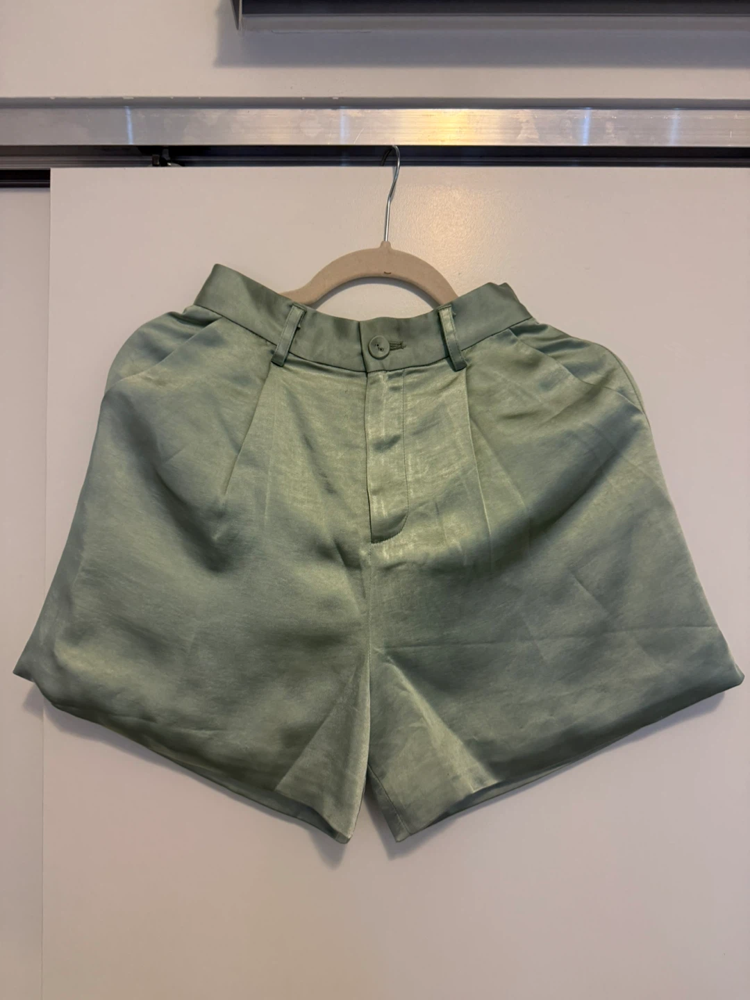 Mint Green Satin Blazer and Shorts Set - photo 2