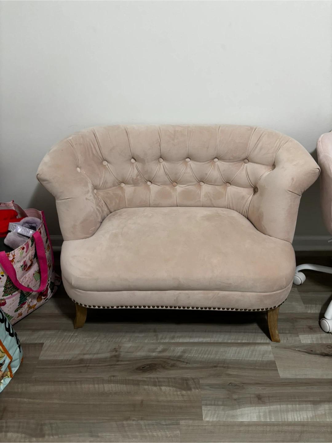 Pink Tufted Accent Chair