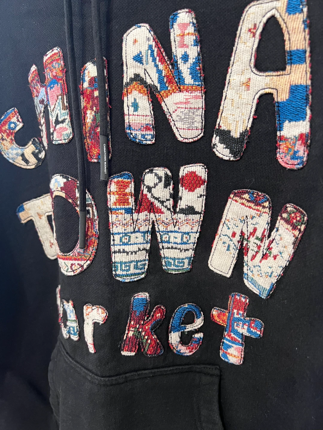 Chinatown Market Patchwork Hoodie Black Size M - photo 3