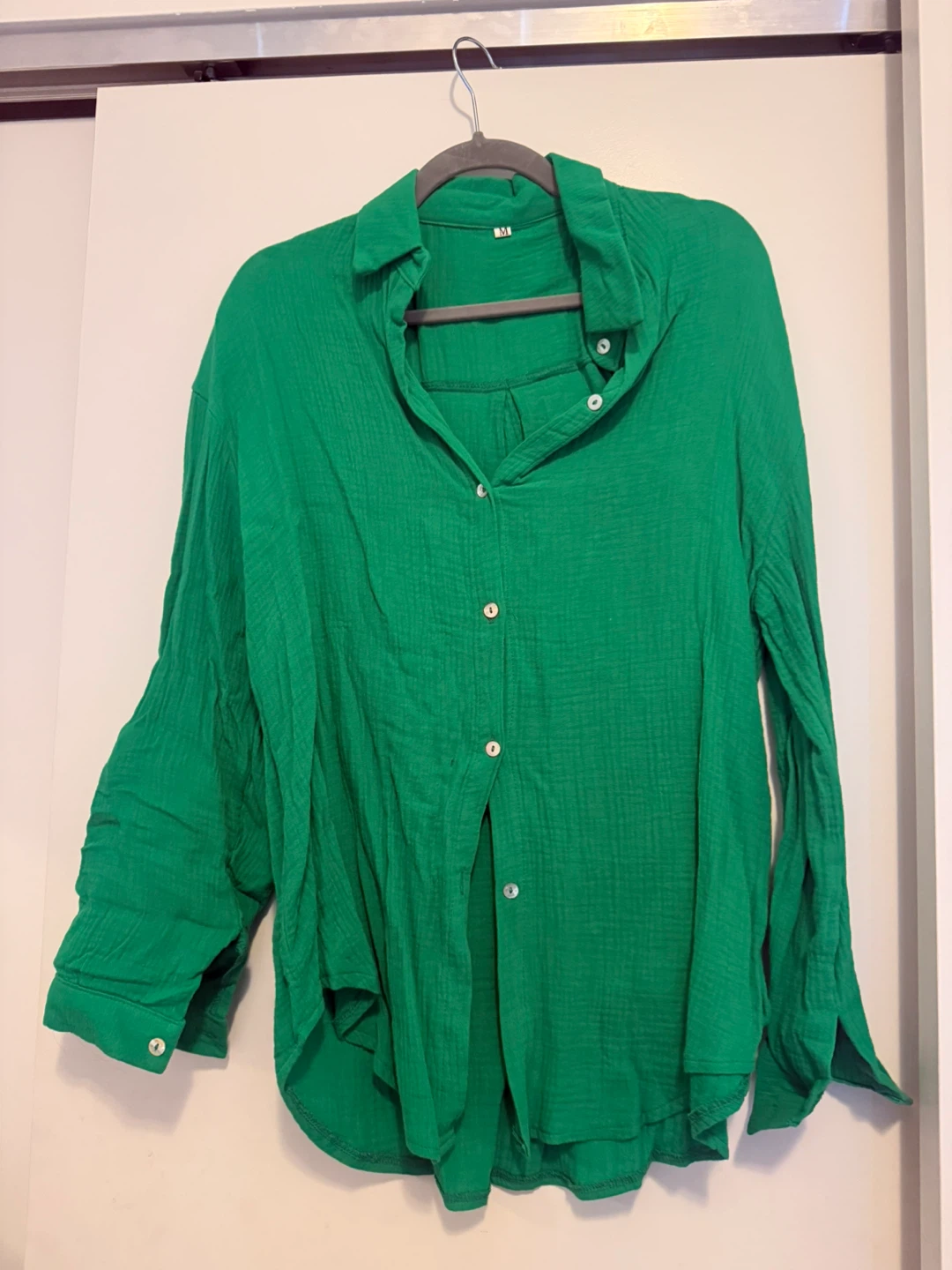 Green Button-Up Shirt - Size M