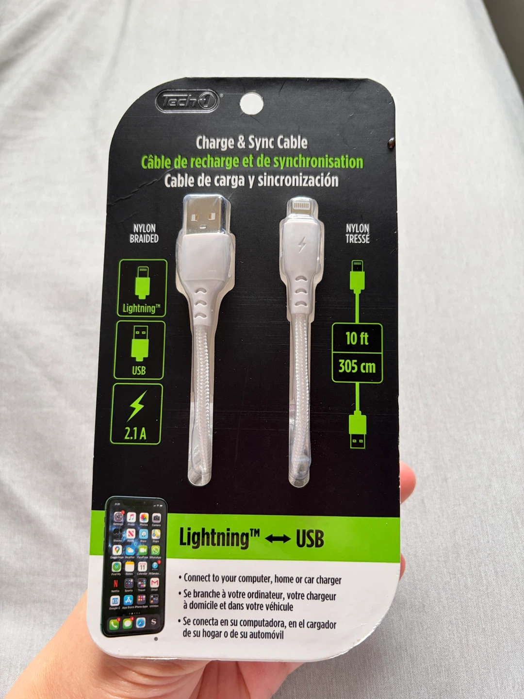 Techpro 10 ft Lightning to USB Charge & Sync Cable - photo 3