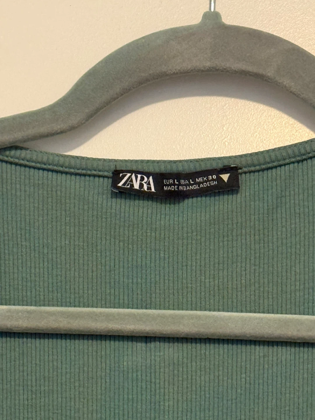 ZARA Ribbed Midi Dress - Green, Size L - photo 2