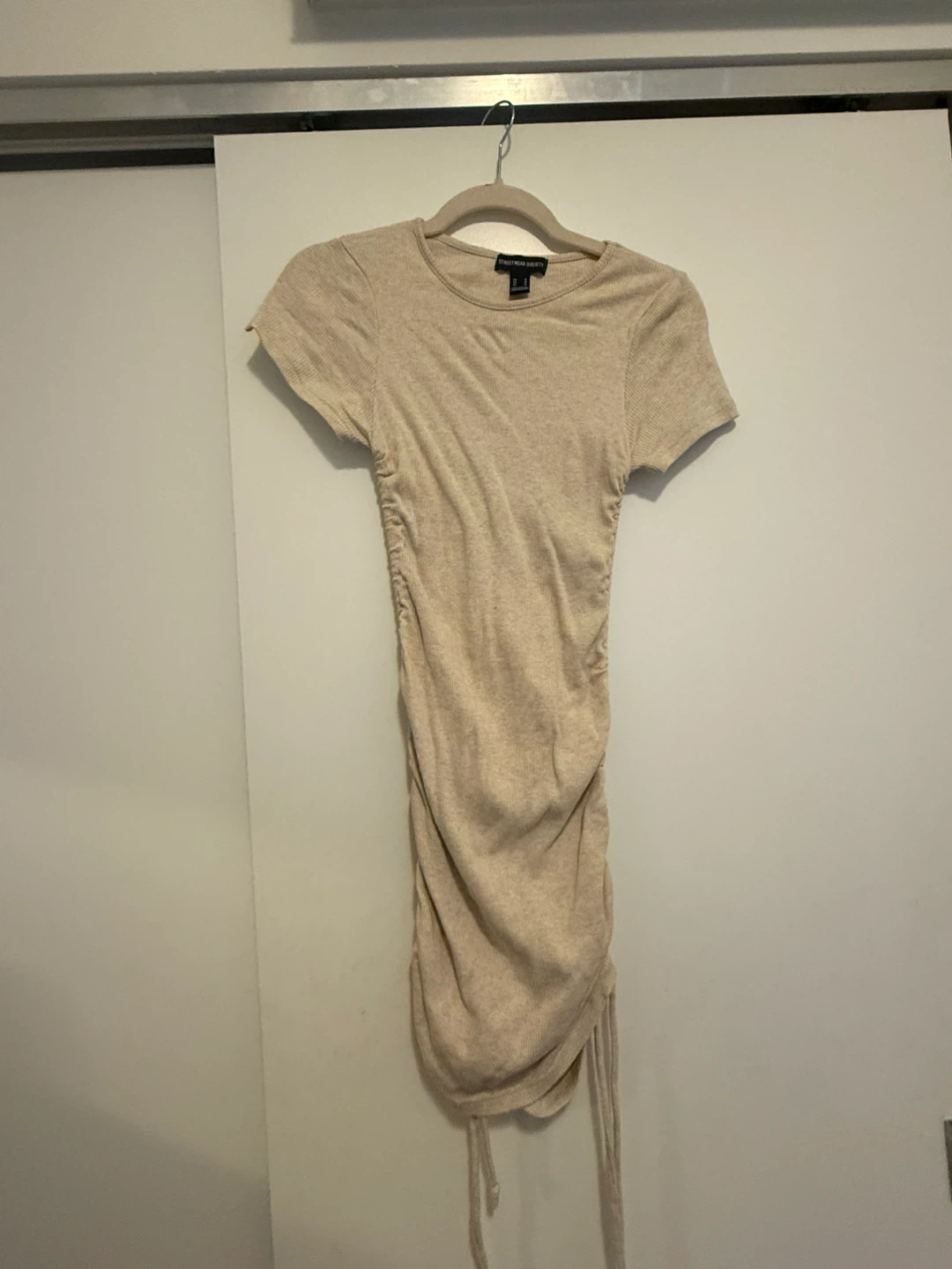 Streetwear Society Ruched Mini Dress Beige Size M