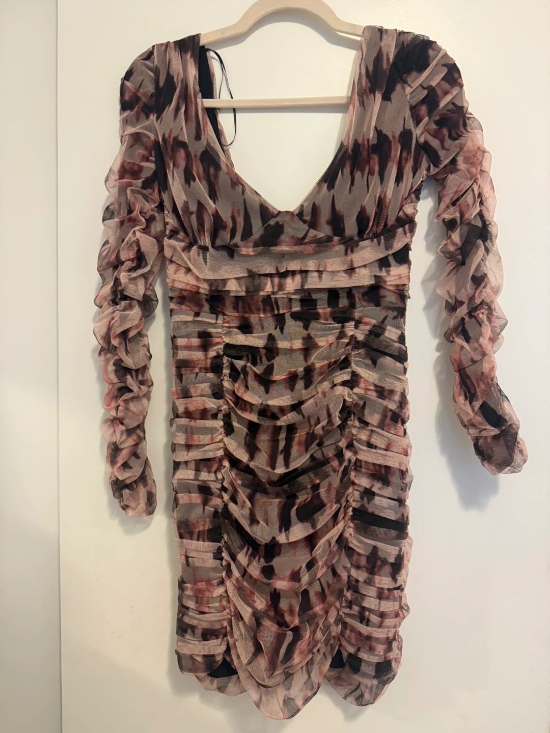 ZARA Ruched Mesh Dress - Size S
