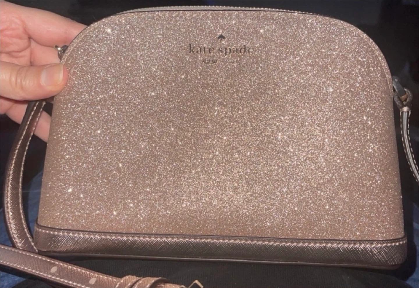Kate Spade New York Rose Gold Tinsel Dome Sparkly Crossbody Bag - photo 4